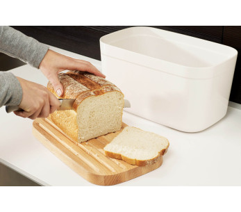 Joseph Joseph Bread Bin scatola per il pane bianca con coperchio reversibile in bambù 2