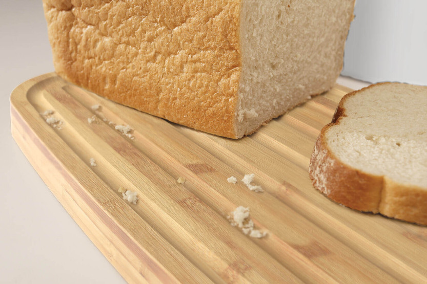 Joseph Joseph Bread Bin hvid bambus med vendbart låg brødkasse