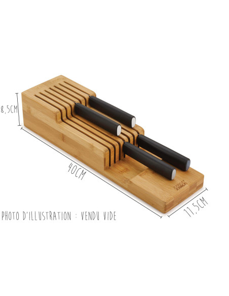 Joseph Joseph DrawerStore Cuchillero de bambú de 2 niveles para cajón