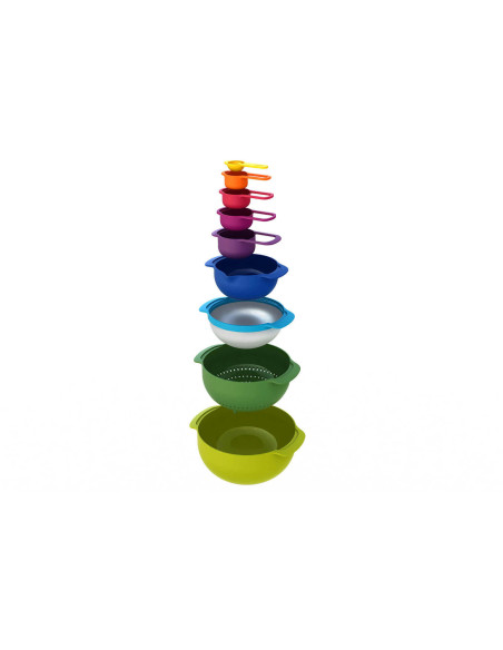Lote de 9 boles/pasteleras/dosificadores Nest Plus 9 encajables multicolor de Joseph Joseph