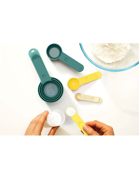 Set aus 8 einsteckbaren Joseph Joseph Nest Measures Opal Küchenmesslöffeln