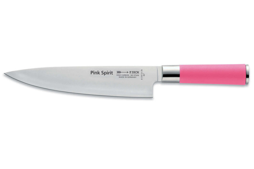 Faca de chefe Dick Pink Spirit, lâmina de 21 cm, cabo cor-de-rosa