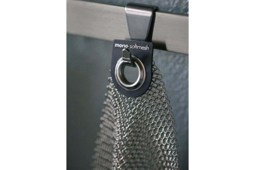 Pano de limpeza em aço inoxidável 18/10 30cm com rede de limpeza Mono Softmesh