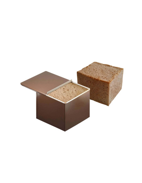 Forma quadrada antiaderente para sanduíches e pão surpresa Gobel com tampa 20x20cm