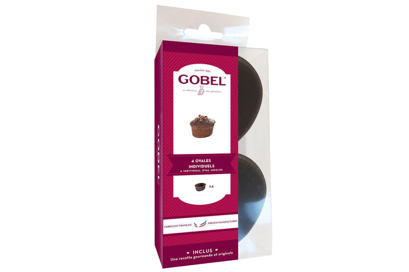 Conjunto de 4 formas ovais antiaderentes Gobel para aspic