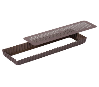 Stampo per crostate antiaderente Gobel rettangolare scanalato con base mobile