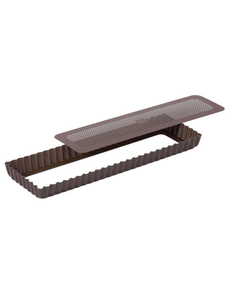Stampo per crostate antiaderente Gobel rettangolare scanalato con base mobile