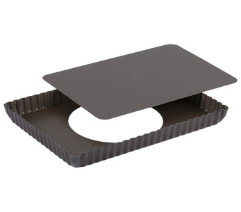 Forma de tarte retangular antiaderente com base móvel Gobel