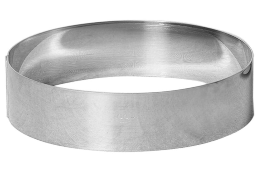 Anello per mousse ed entremet in acciaio inox Gobel con bordo alto e spessore di 1 mm