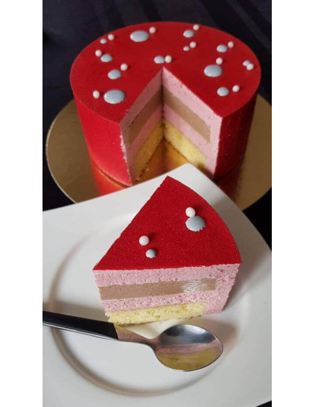 Gobel mousse- och entremetring med hög kant i rostfritt stål, 1 mm tjock