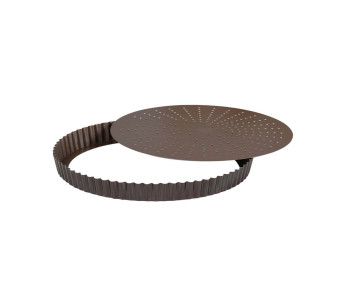 Gobel perforerad räfflad rund tourtière med non-stick rörlig botten