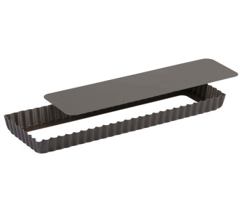 Molde de tarta rectangular acanalado Gobel con base móvil antiadherente