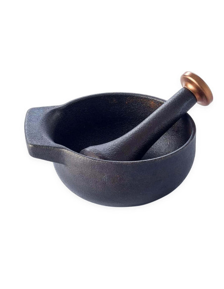 Almofariz e pilão de ferro fundido esmaltado Beka Nori