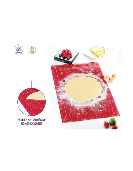 Mastrad graduiertes Backblatt aus Silikon rot 60x40cm