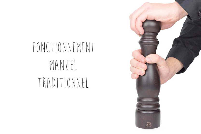 Molinillo de sal manual Peugeot Paris Classic en madera de chocolate