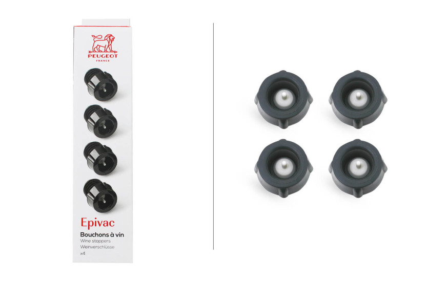 Set aus 4 Weinstöpseln Peugeot Epivac für Vakuumpumpe 3,5cm
