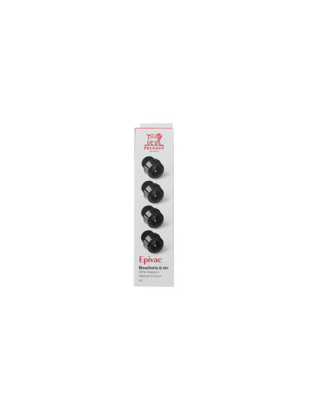 Set di 4 tappi per vino Peugeot Epivac per pompa per vuoto da 3,5 cm