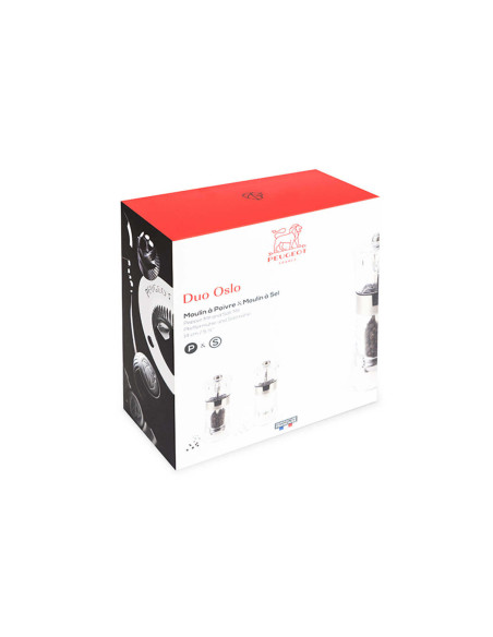 Peugeot Oslo salt- och pepparkvarn, 14 cm, i akryl och rostfritt stål, duo set