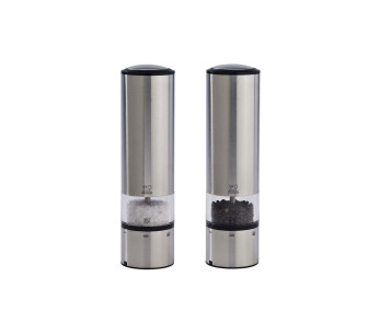 Conjunto duo de moinho elétrico de sal e pimenta Peugeot Elis Sense U Select em aço inoxidável com luz 20cm 2