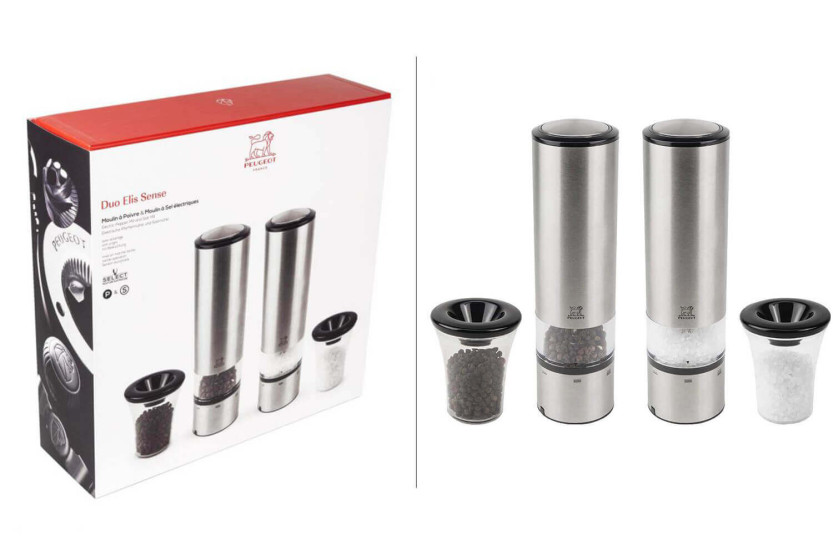 Peugeot Elis Sense U Select elektrisk salt- och pepparkvarn duo set i rostfritt stål med belysning 20cm