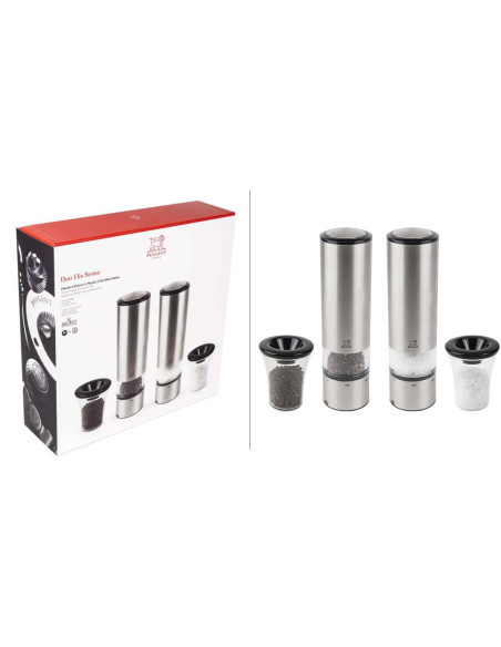 Peugeot Elis Sense U Select elektrische zout- en pepermolen duo set in roestvrij staal met verlichting 20cm