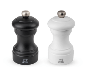 Peugeot Bistro svart + vit trä salt- och pepparkvarn duo set 10cm