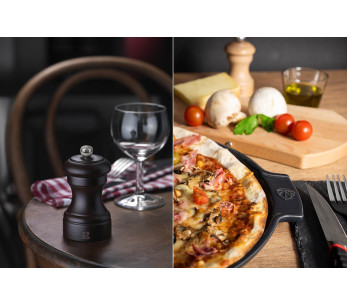 Set in scatola Peugeot Bistro macina sale e pepe in cioccolato + legno naturale 10 cm 2