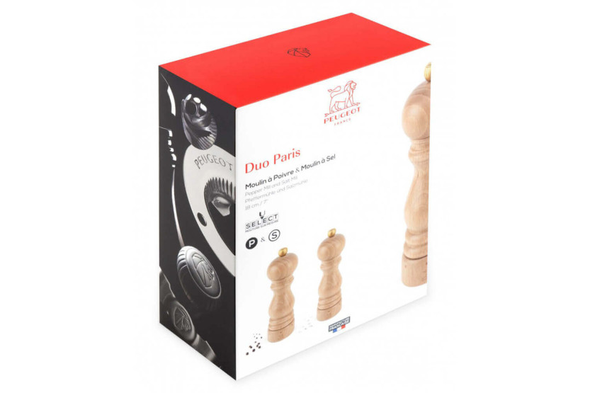 Duo-Set Salz- und Pfeffermühle Peugeot Paris U Select aus Naturholz 18cm