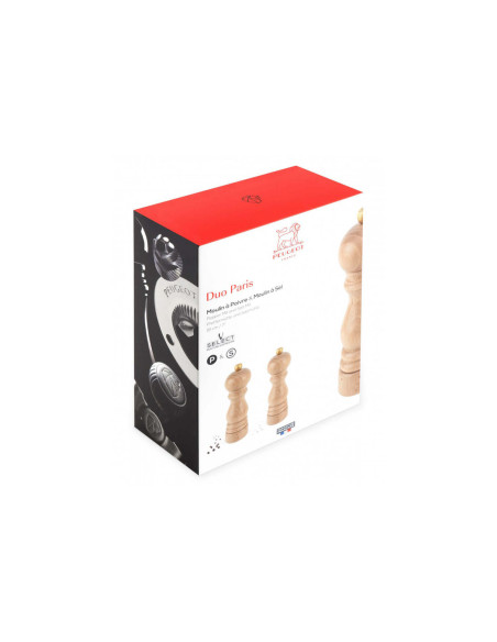 Peugeot Paris U Select zout- en pepermolen duo set in naturel hout 18cm