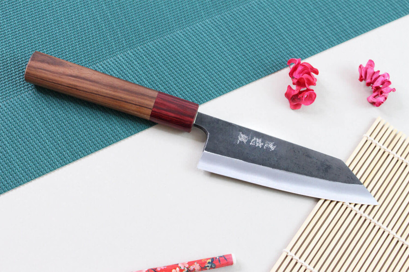 Kiritsuke knife japonais artisanal Wusaki Yuzo BS2 12cm