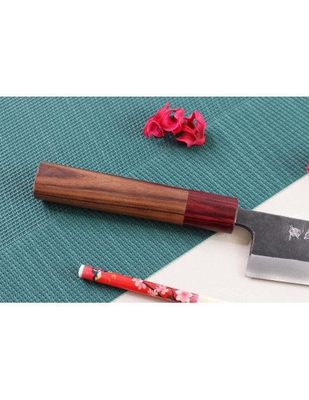 Kiritsuke knife japonais artisanal Wusaki Yuzo BS2 12cm