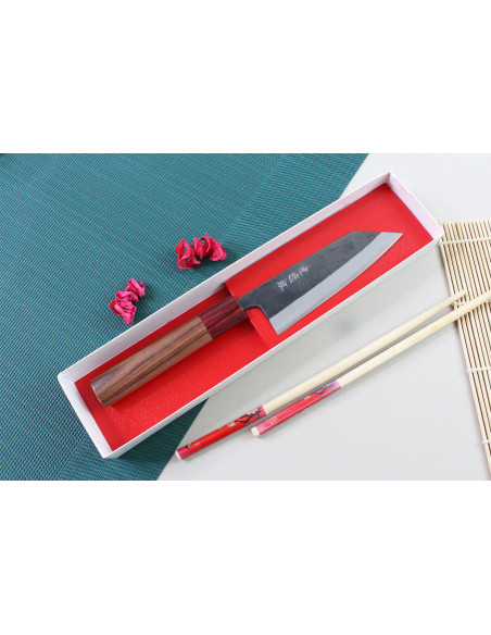 Kiritsuke kniv japonais artisanal Wusaki Yuzo BS2 12cm
