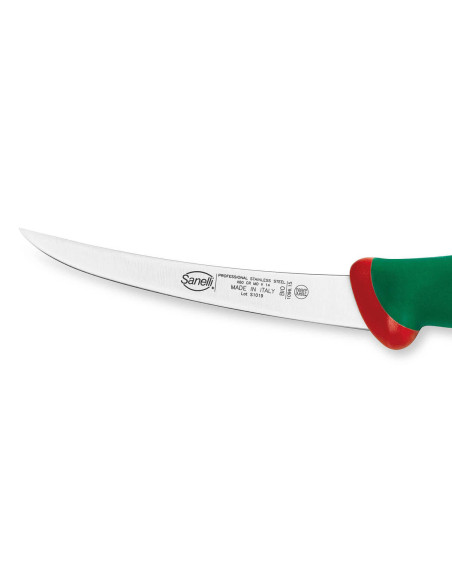 Sanelli Premana professionell urbeningskniv, omvänt blad 15cm, grönt handtag