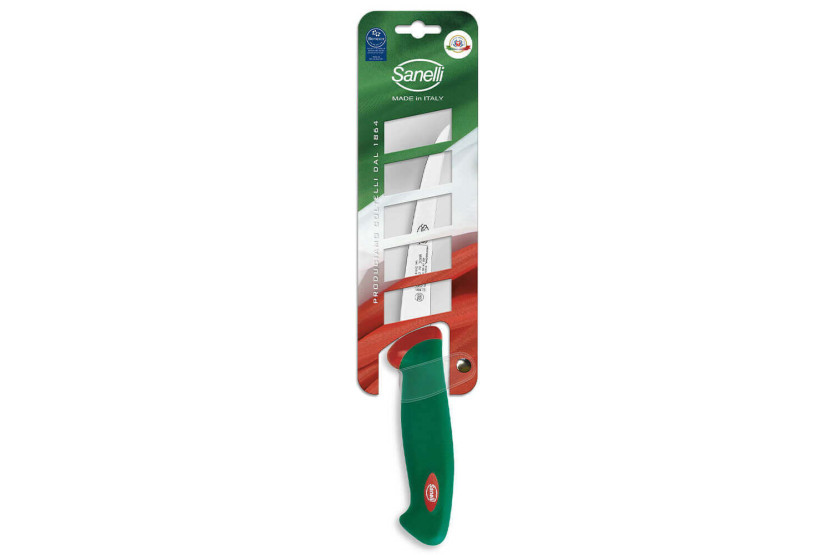 Sanelli Premana professionell urbeningskniv, omvänt blad 15cm, grönt handtag