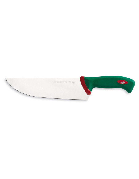 Cuchillo de carnicero profesional Sanelli Premana , 24 cm de ancho de hoja, mango verde