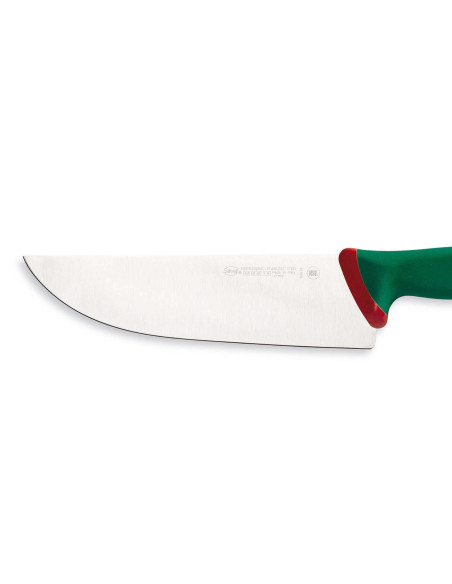 Cuchillo de carnicero profesional Sanelli Premana , 24 cm de ancho de hoja, mango verde