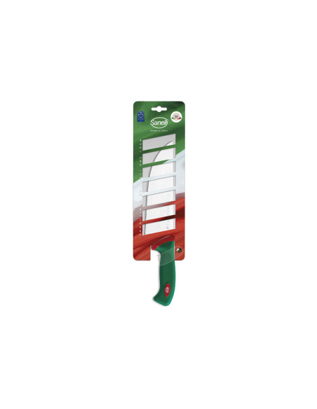 Sanelli Premana professionel slagterkniv 24 cm bredt blad grønt håndtag