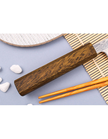 Wusaki Unagi AUS10 damaskus japansk sujihiki-kniv 24 cm egetræshåndtag