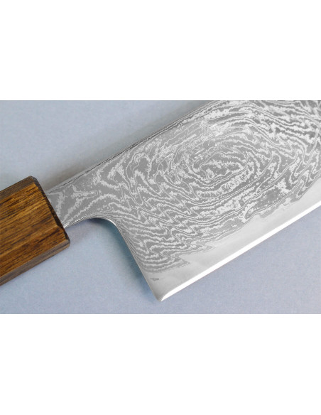 Faca kiritsuke japonês artesanal Wusaki Unagi AUS10 damas 24cm manche chêne