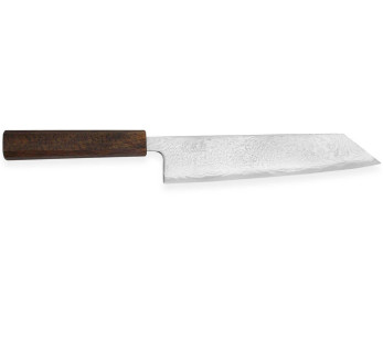 Cuchillo kiritsuke artesanal japonés Wusaki Unagi AUS10 21cm manche chêne