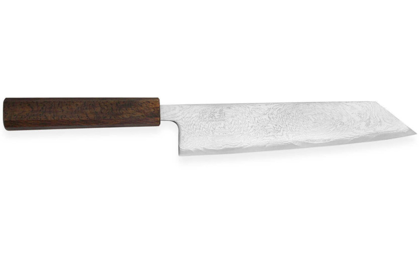 Faca kiritsuke japonês artesanal Wusaki Unagi AUS10 21cm manche chêne