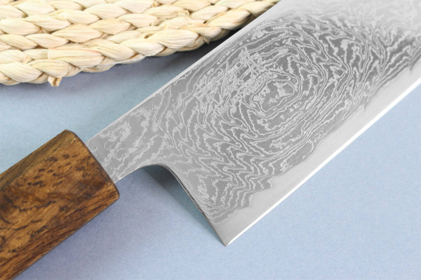 Kiritsuke veitsi Japanilainen käsityöläinen Wusaki Unagi AUS10 21cm manche chêne