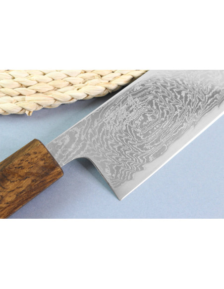 Kiritsuke knife Japanese artisanal Wusaki Unagi AUS10 21cm manche chêne