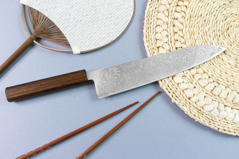 Handwerkliches japanisches Kochmesser Wusaki Unagi AUS10 24cm Eichengriff