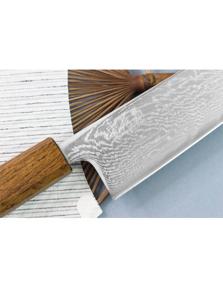 Wusaki Unagi AUS10 damascus 17,5cm eiken handvat japans handgemaakt bunka mes