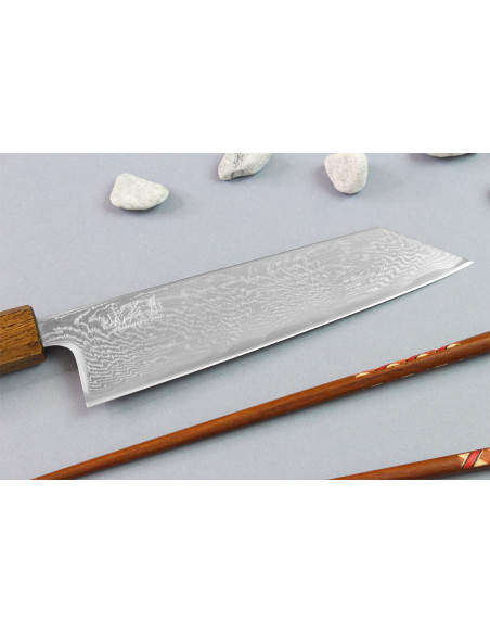 Wusaki Unagi AUS10 damascus 17,5cm eiken handvat japans handgemaakt bunka mes