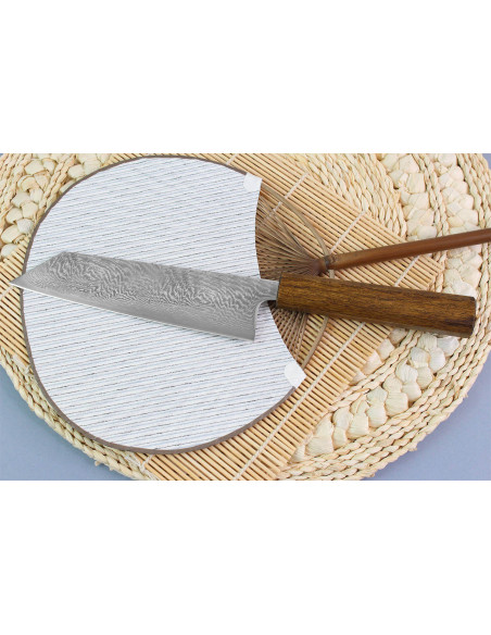 Wusaki Unagi AUS10 damaskus 17,5cm ekhandtag japansk handgjord bunka-kniv