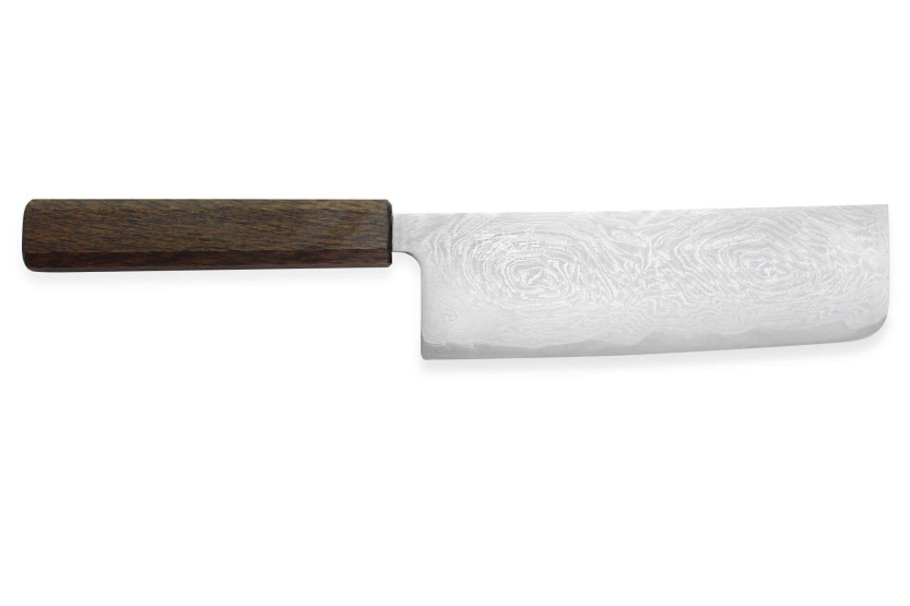 nakiri-kniv japonais artisanal Wusaki Unagi AUS10 damas 16,5cm manche chêne