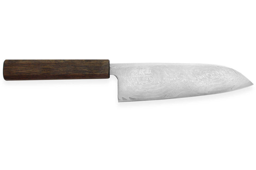 Wusaki Unagi AUS10 damaskus 16,5cm ekhandtag japansk santokukniv handgjord santokukniv