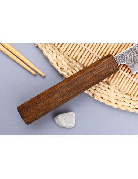 Wusaki Unagi AUS10 Damaskus 15cm ekhandtag handgjord japansk universalkniv